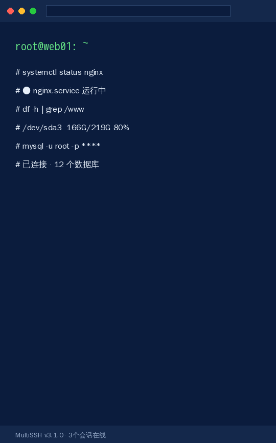 MultiSSH 终端 截图
